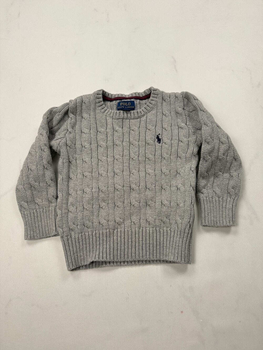 Polo Ralph Lauren Cable Knit Sweater Dove Gray Modern Classic Boys 3T